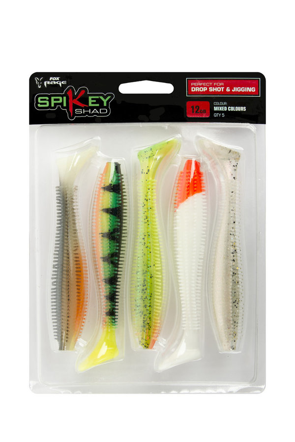 Fox Rage spikey shads mixed colour pack 12 cm