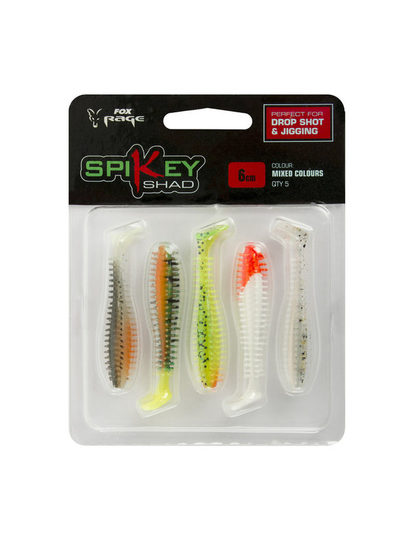 Fox Rage spikey shads mixed colour pack 6 cm