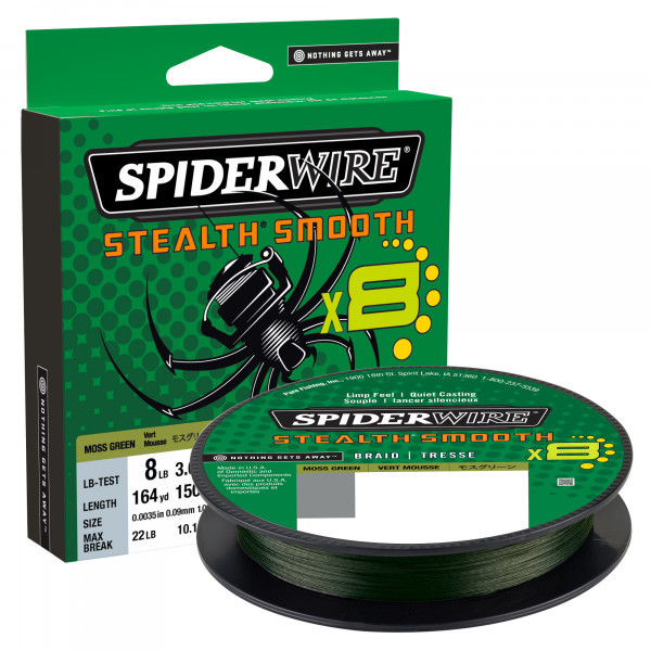 Spiderwire  stealth smooth x8  gevlochten lijn  0.09 mm Groen