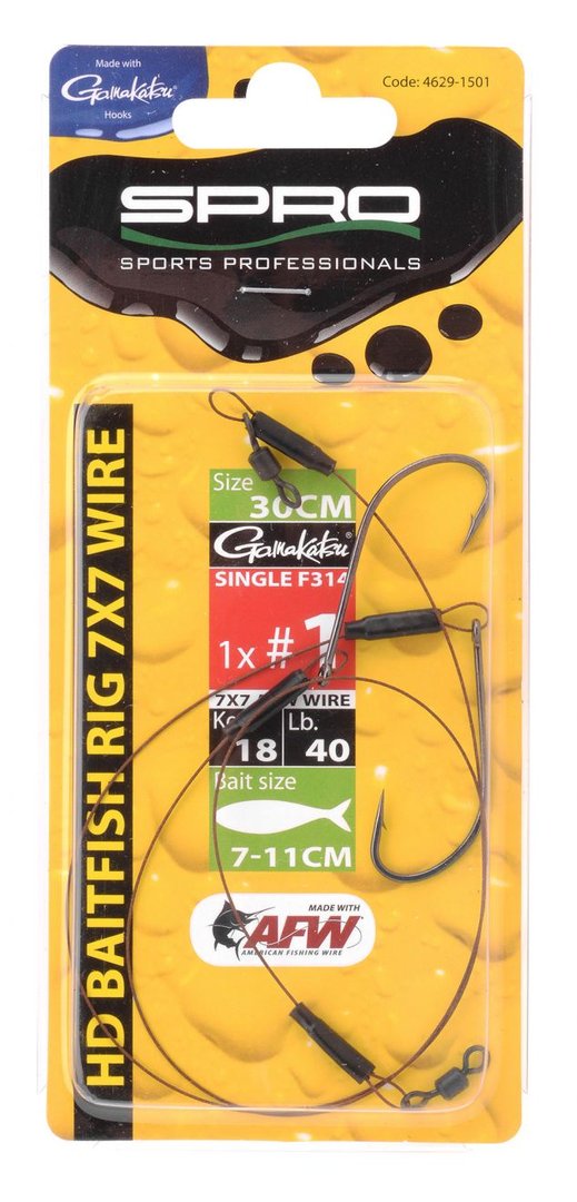 Spro HD baitfish rig 7 x 7 wire single hook 1 x #1 (doodaas)