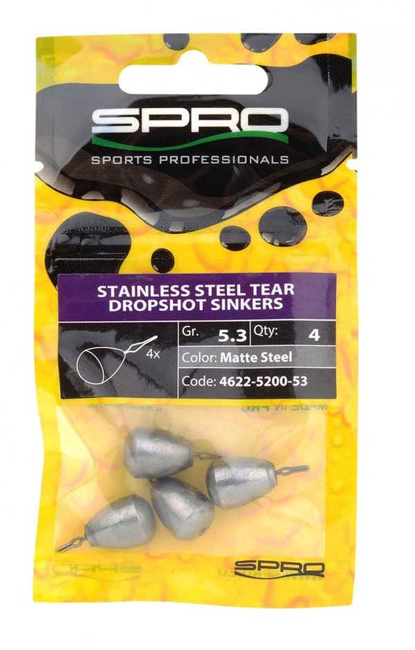 Spro stainless steel dropshot sinkers ms 3.5 gram