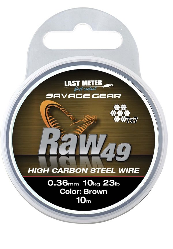 Savage gear high carbon raw 49 steel wire (staaldraad) 0.36 mm